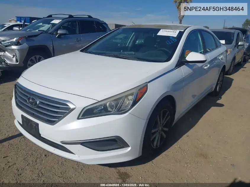 5NPE24AF5GH348464 2016 Hyundai Sonata Se