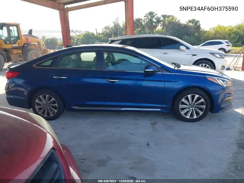 5NPE34AF6GH375590 2016 Hyundai Sonata Sport