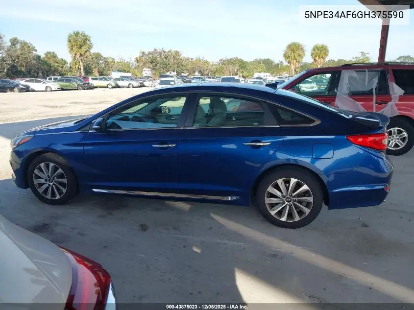 5NPE34AF6GH375590 2016 Hyundai Sonata Sport