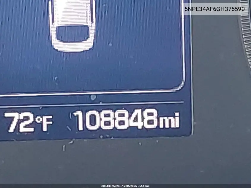 5NPE34AF6GH375590 2016 Hyundai Sonata Sport