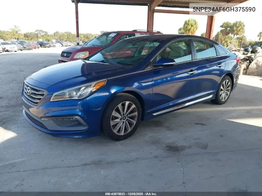 5NPE34AF6GH375590 2016 Hyundai Sonata Sport
