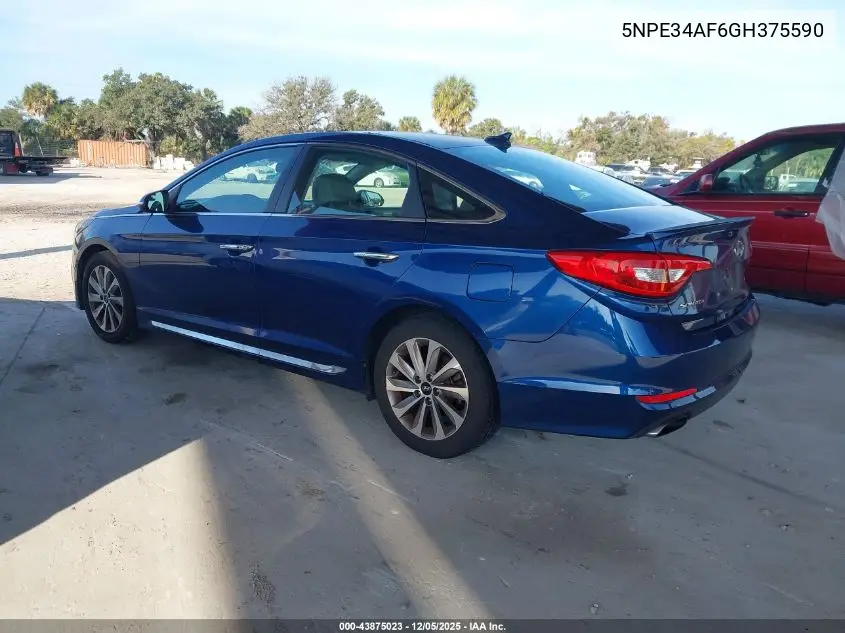 5NPE34AF6GH375590 2016 Hyundai Sonata Sport