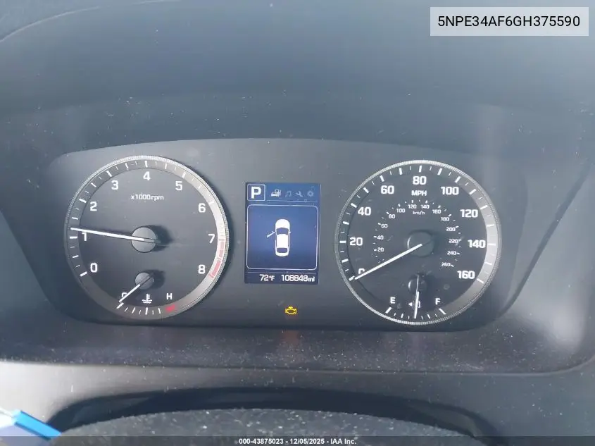 5NPE34AF6GH375590 2016 Hyundai Sonata Sport