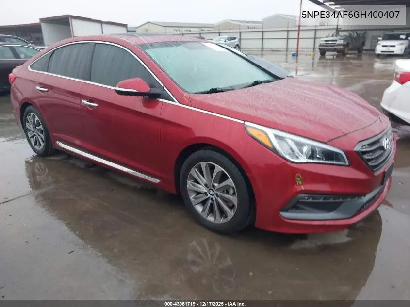 5NPE34AF6GH400407 2016 Hyundai Sonata Sport