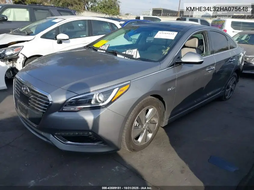 KMHE34L32HA075648 2017 Hyundai Sonata Hybrid Limited