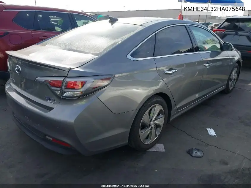 KMHE34L32HA075648 2017 Hyundai Sonata Hybrid Limited