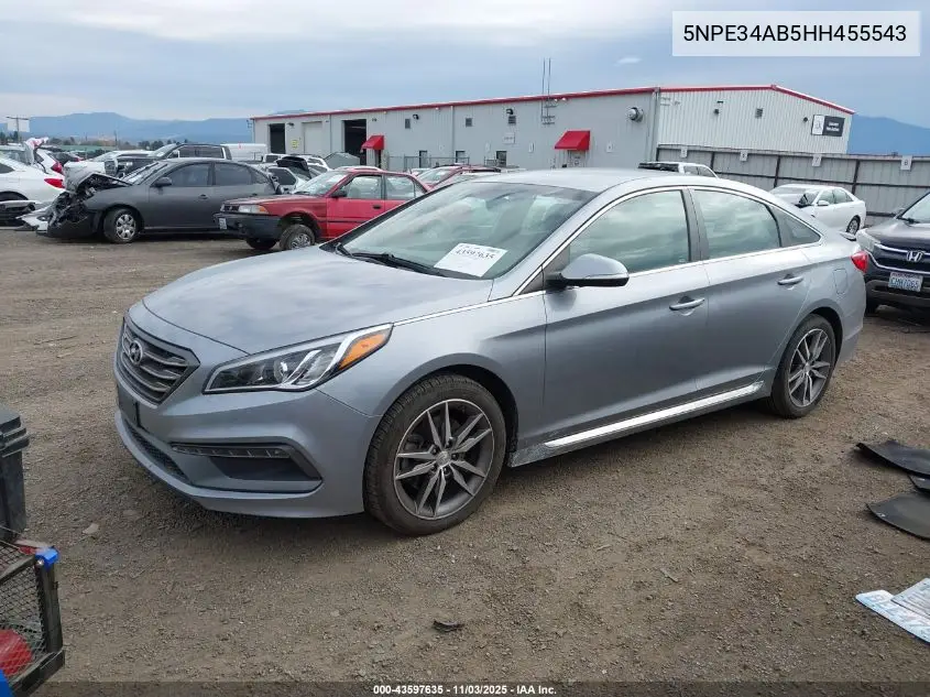 5NPE34AB5HH455543 2017 Hyundai Sonata Sport 2.0T