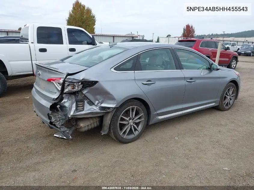 5NPE34AB5HH455543 2017 Hyundai Sonata Sport 2.0T