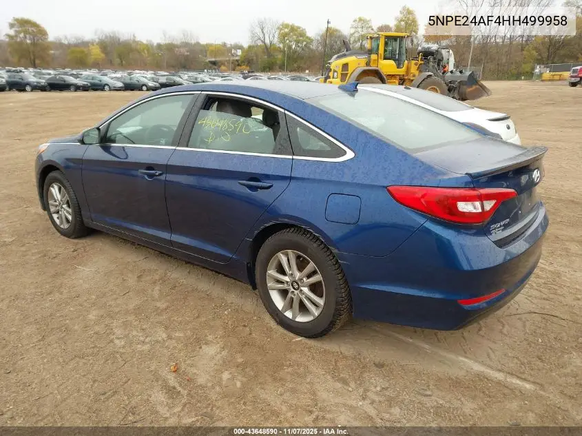 5NPE24AF4HH499958 2017 Hyundai Sonata Se