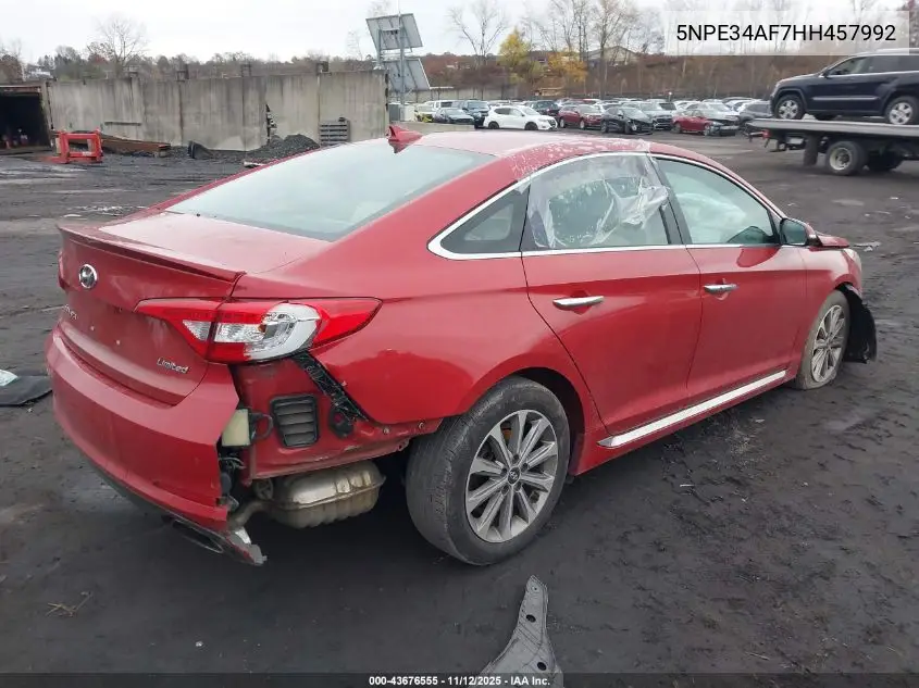 5NPE34AF7HH457992 2017 Hyundai Sonata Limited