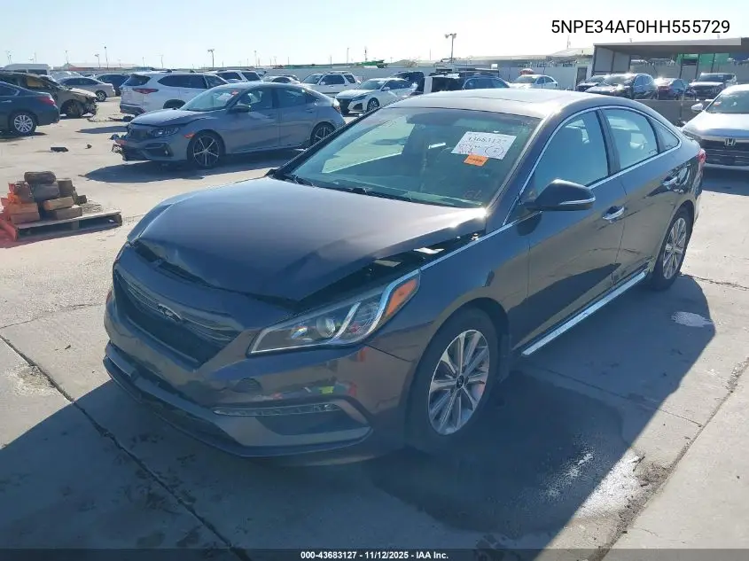 5NPE34AF0HH555729 2017 Hyundai Sonata Limited