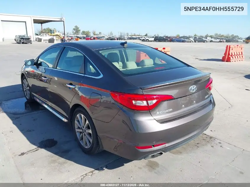 5NPE34AF0HH555729 2017 Hyundai Sonata Limited
