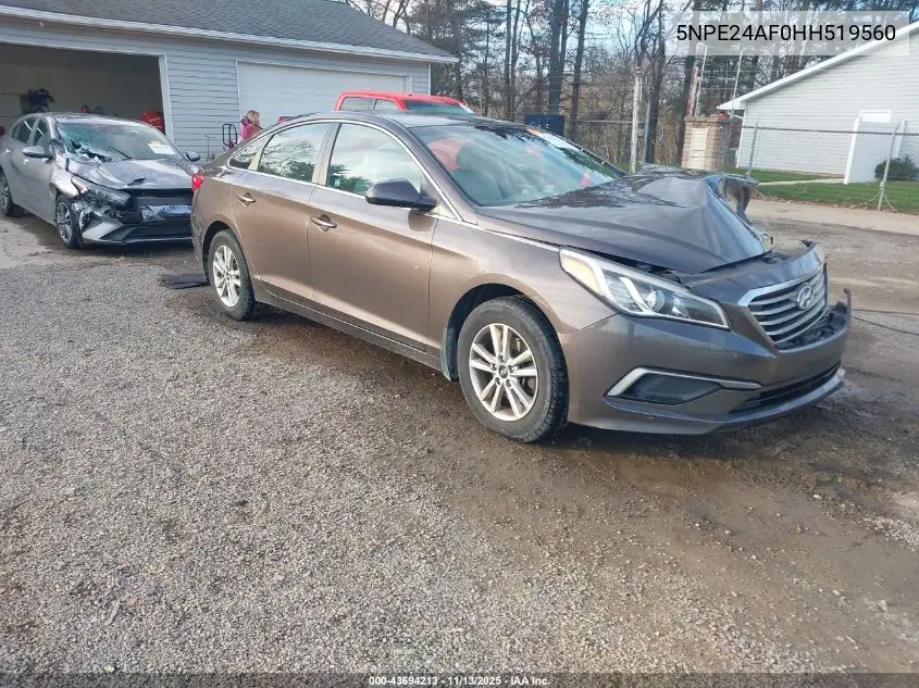5NPE24AF0HH519560 2017 Hyundai Sonata Se