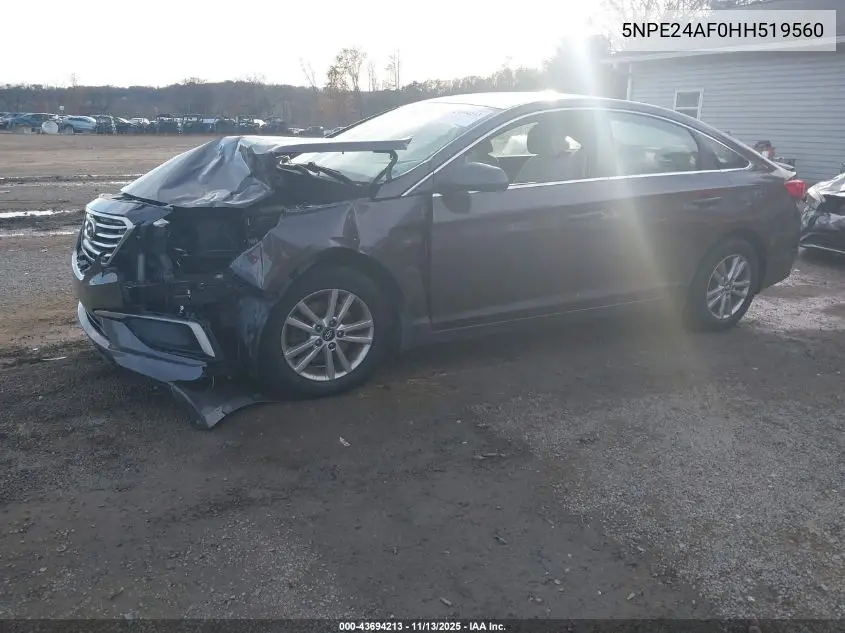 5NPE24AF0HH519560 2017 Hyundai Sonata Se