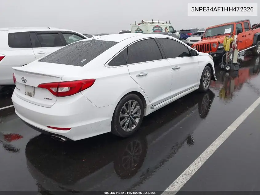 5NPE34AF1HH472326 2017 Hyundai Sonata Limited
