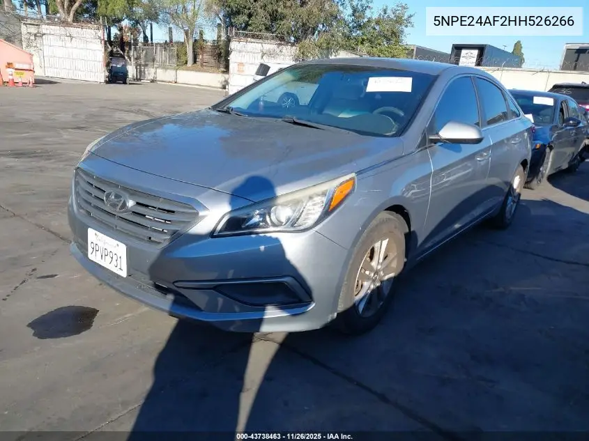 5NPE24AF2HH526266 2017 Hyundai Sonata