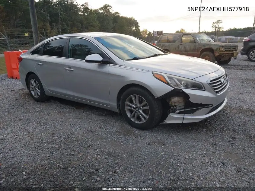 5NPE24AFXHH577918 2017 Hyundai Sonata