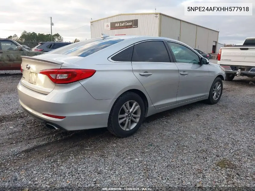 5NPE24AFXHH577918 2017 Hyundai Sonata