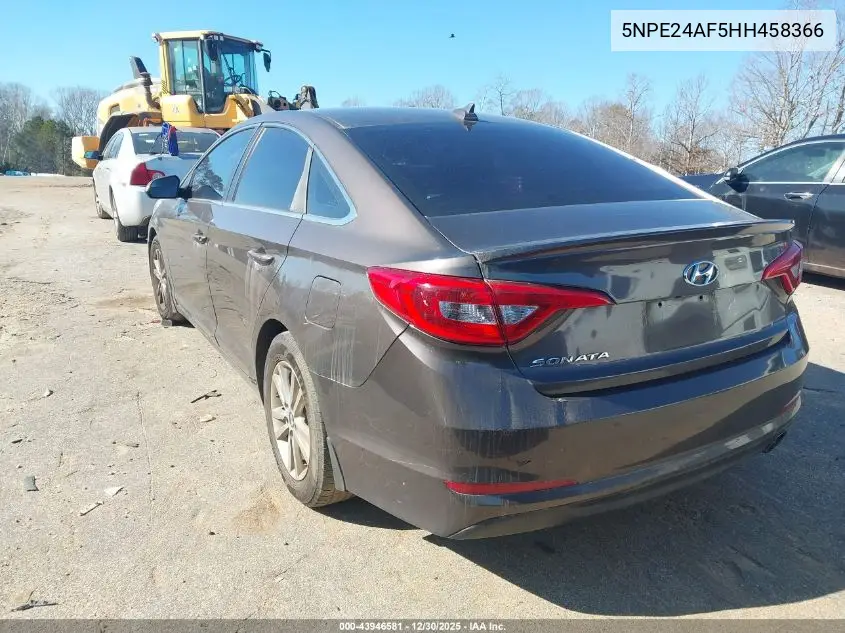 5NPE24AF5HH458366 2017 Hyundai Sonata Se