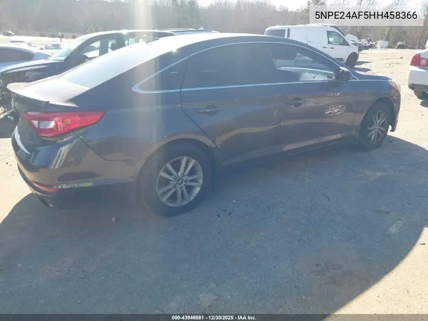5NPE24AF5HH458366 2017 Hyundai Sonata Se
