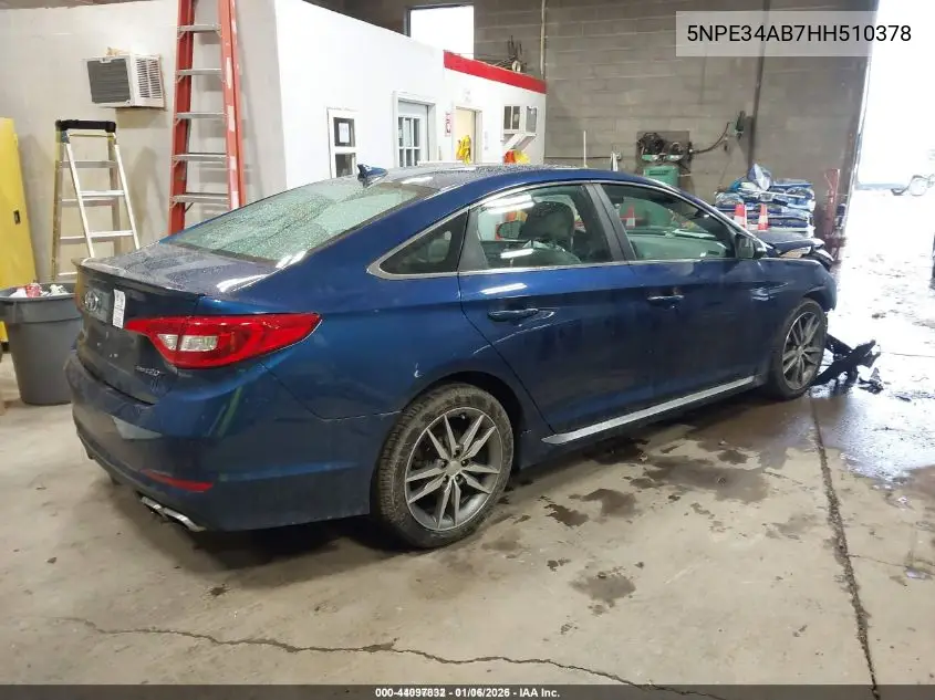 5NPE34AB7HH510378 2017 Hyundai Sonata Sport 2.0T