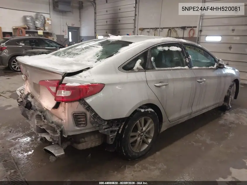 5NPE24AF4HH520081 2017 Hyundai Sonata