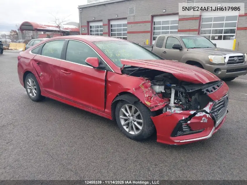 5NPE24AF1JH617986 2018 Hyundai Sonata Se