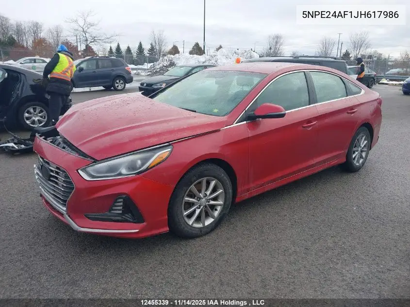 5NPE24AF1JH617986 2018 Hyundai Sonata Se