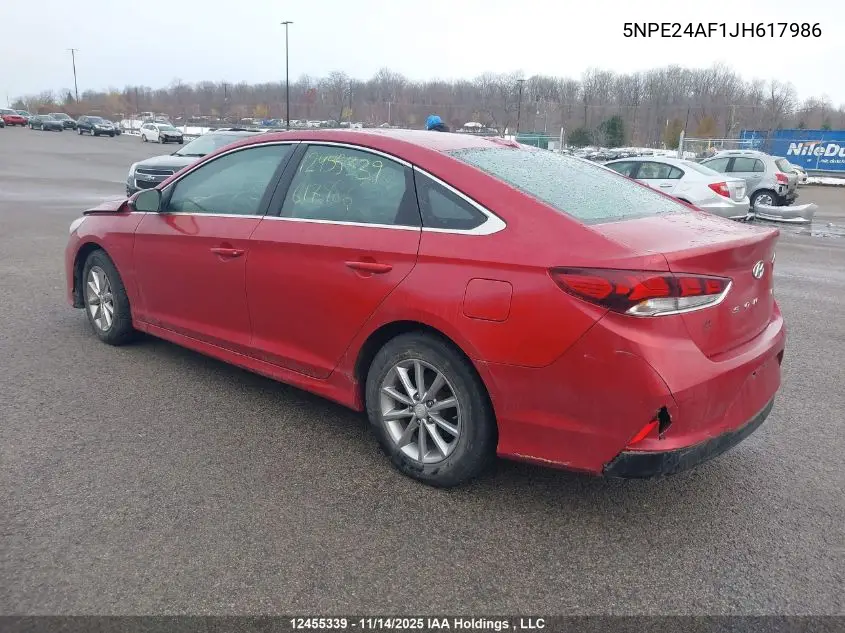 5NPE24AF1JH617986 2018 Hyundai Sonata Se