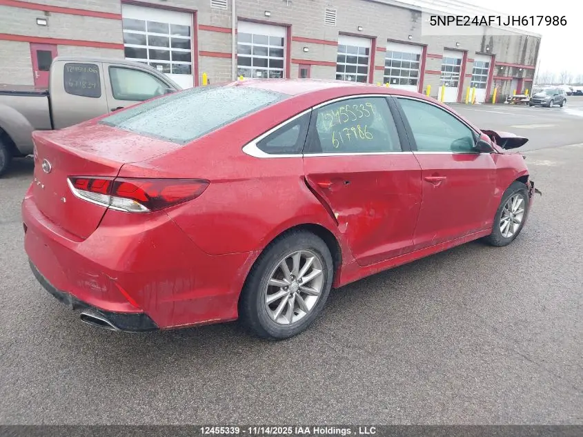 5NPE24AF1JH617986 2018 Hyundai Sonata Se