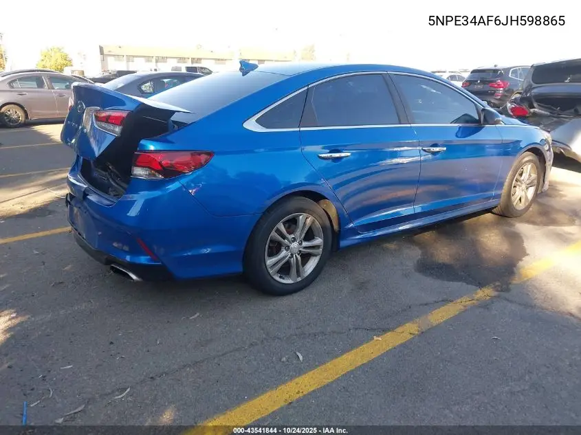 5NPE34AF6JH598865 2018 Hyundai Sonata Sel