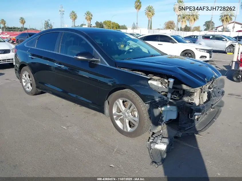 5NPE34AF3JH728262 2018 Hyundai Sonata Sel+