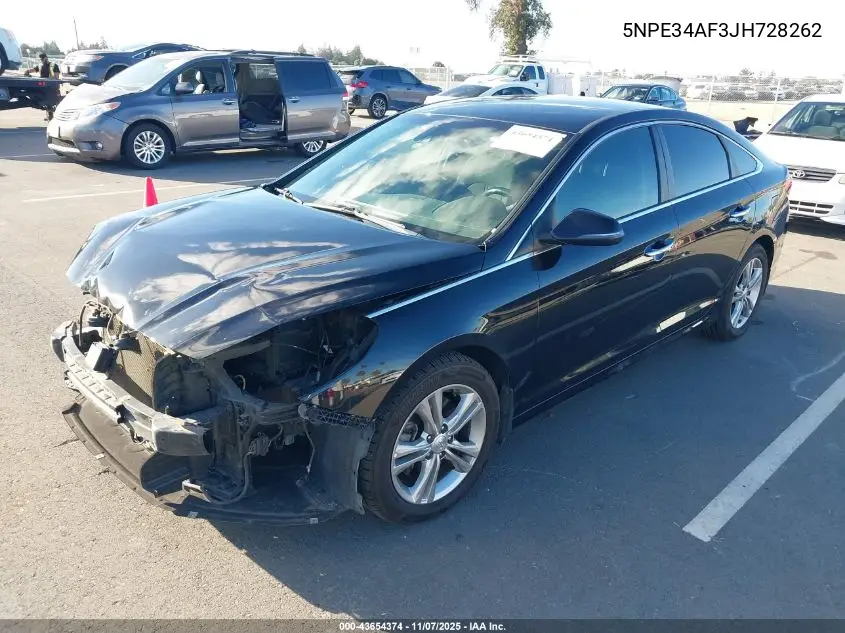 5NPE34AF3JH728262 2018 Hyundai Sonata Sel+