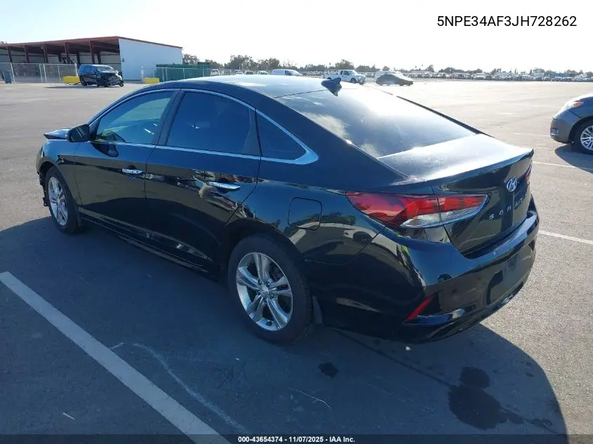 5NPE34AF3JH728262 2018 Hyundai Sonata Sel+