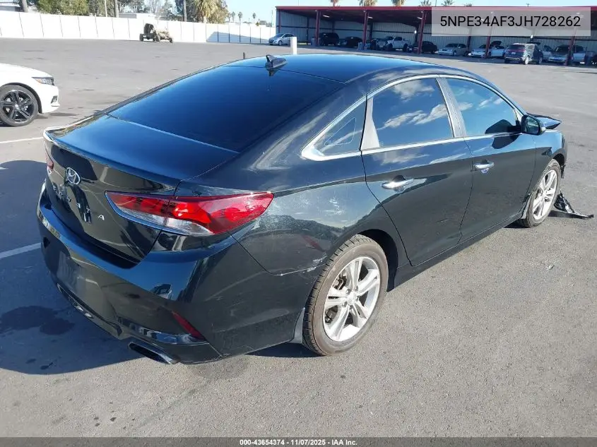 5NPE34AF3JH728262 2018 Hyundai Sonata Sel+