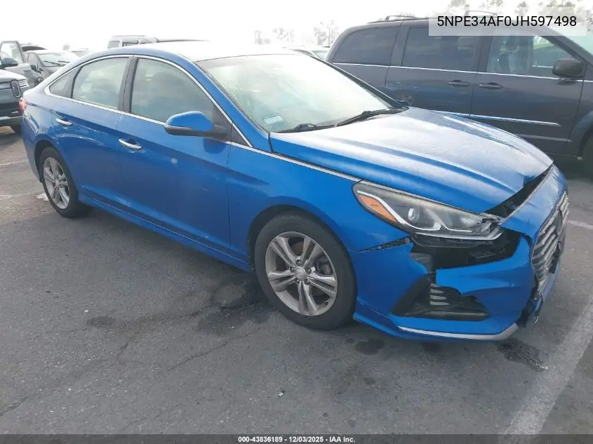 5NPE34AF0JH597498 2018 Hyundai Sonata Sel