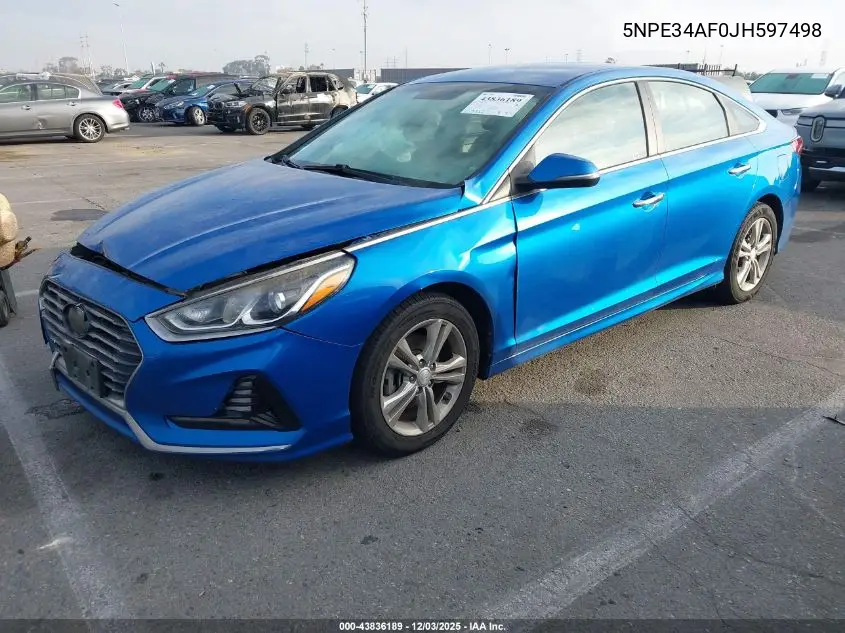 5NPE34AF0JH597498 2018 Hyundai Sonata Sel
