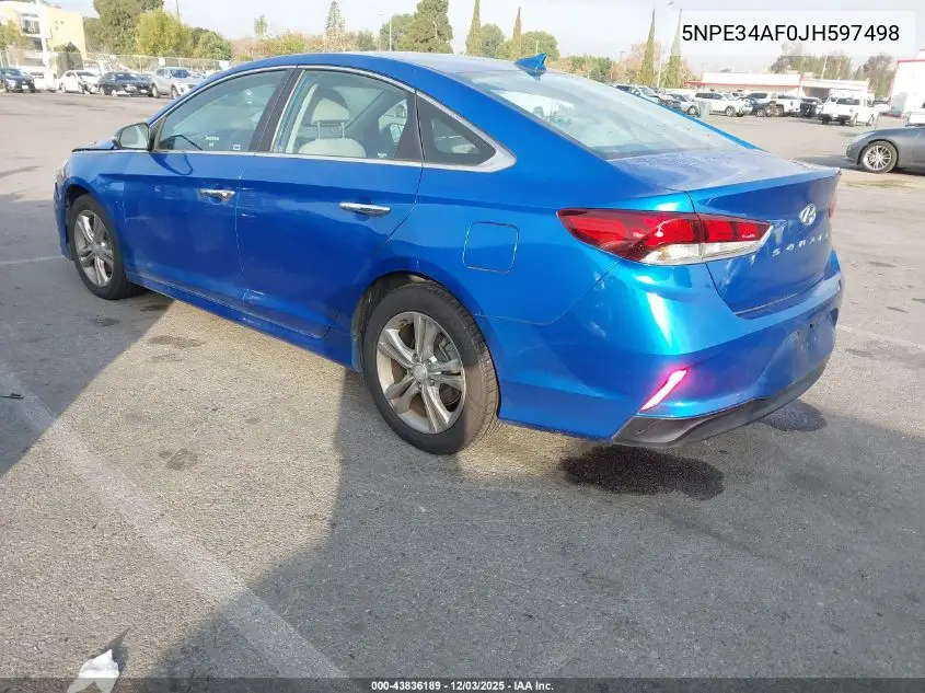 5NPE34AF0JH597498 2018 Hyundai Sonata Sel