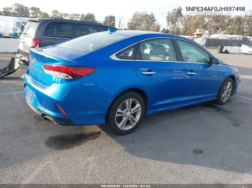 5NPE34AF0JH597498 2018 Hyundai Sonata Sel