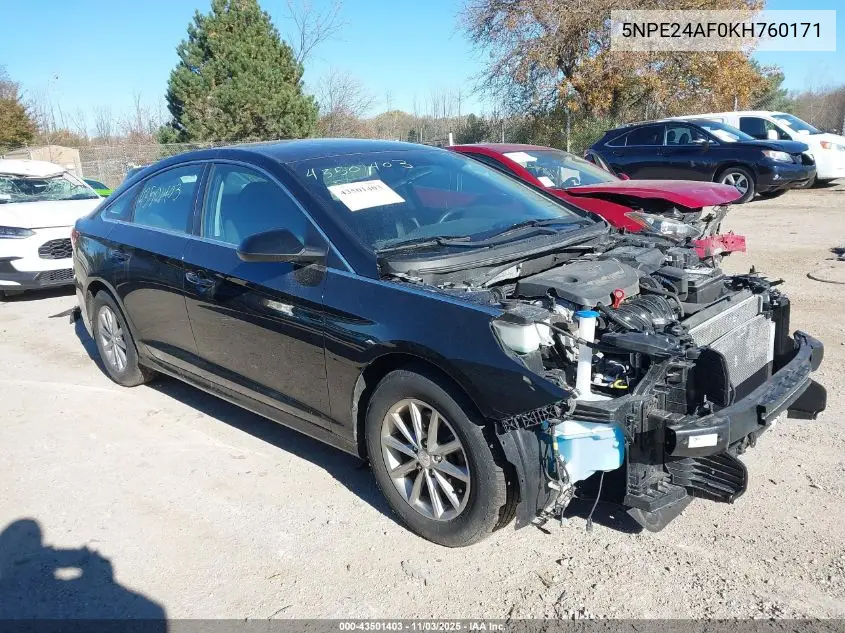 5NPE24AF0KH760171 2019 Hyundai Sonata Se