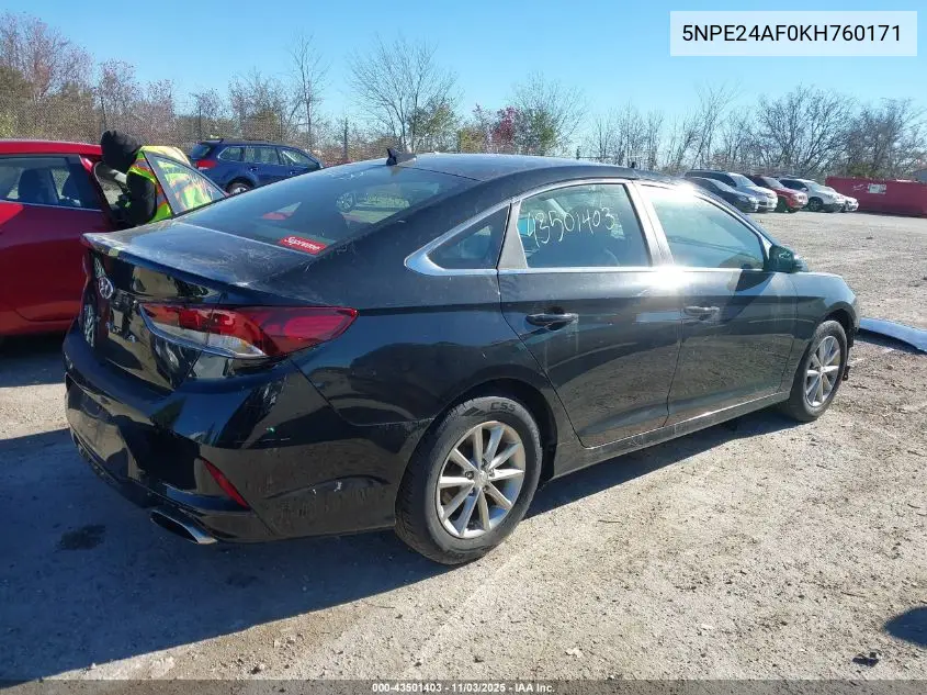 5NPE24AF0KH760171 2019 Hyundai Sonata Se