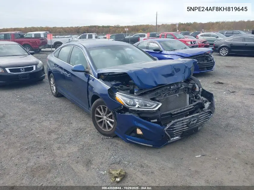 5NPE24AF8KH819645 2019 Hyundai Sonata Se