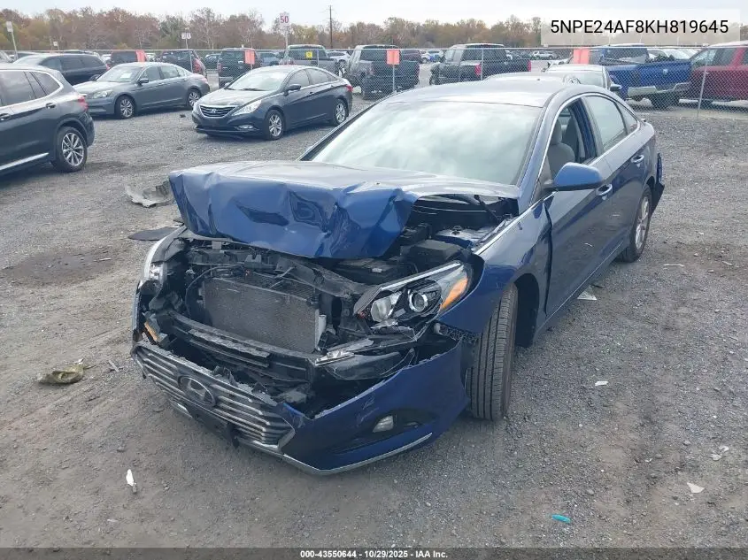 5NPE24AF8KH819645 2019 Hyundai Sonata Se