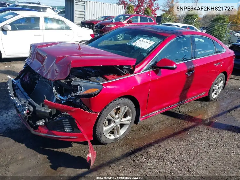5NPE34AF2KH821727 2019 Hyundai Sonata Sport