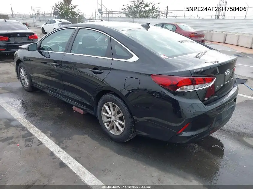 5NPE24AF2KH758406 2019 Hyundai Sonata Se