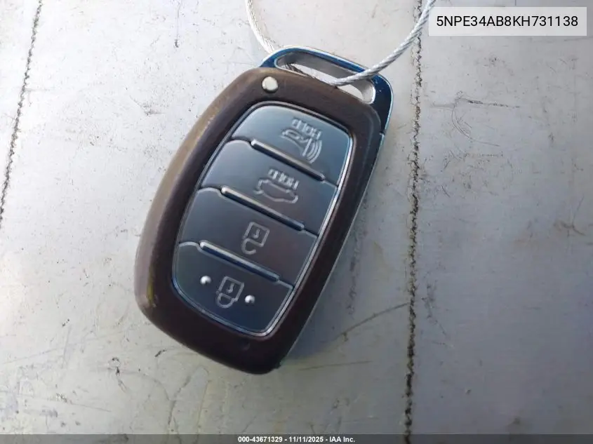 5NPE34AB8KH731138 2019 Hyundai Sonata Limited 2.0T