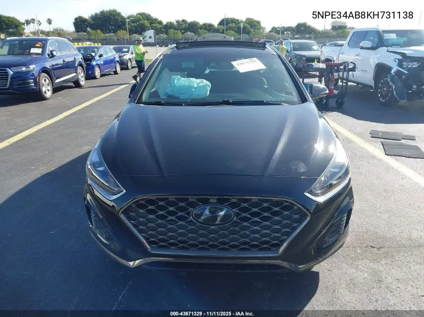 5NPE34AB8KH731138 2019 Hyundai Sonata Limited 2.0T