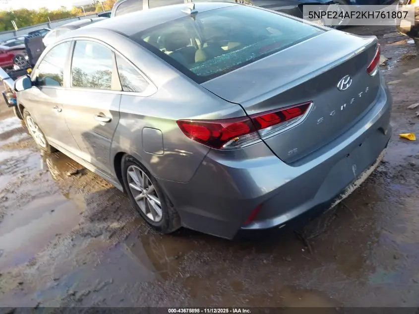 5NPE24AF2KH761807 2019 Hyundai Sonata Se