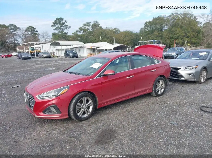 5NPE34AFXKH745948 2019 Hyundai Sonata Sel