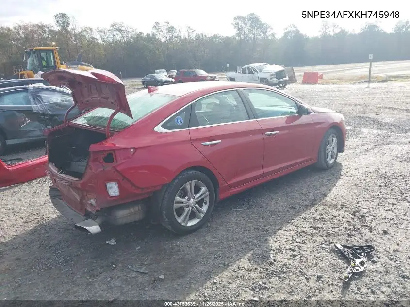 5NPE34AFXKH745948 2019 Hyundai Sonata Sel